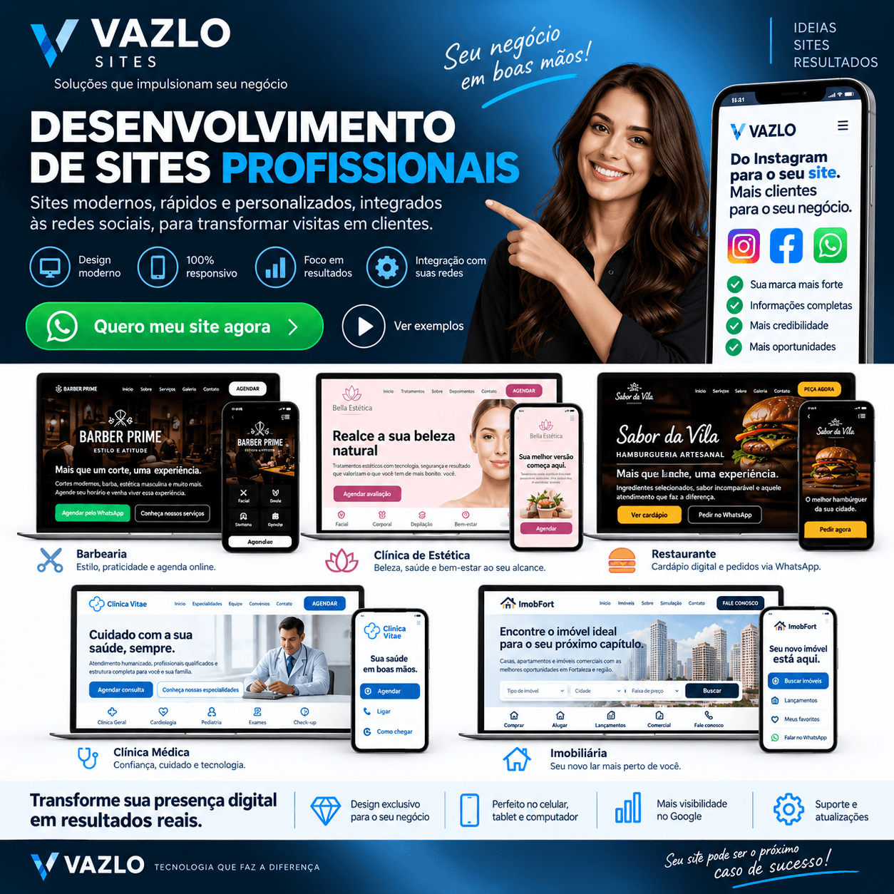 VAZLO Sites — showcase de sites profissionais